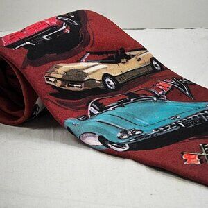Vintage Ralph Marlin Chevrolet Motors Corvette Emblems Men's Tie